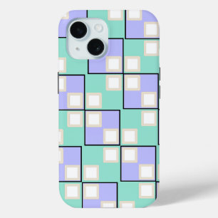 Cool Light Purple Squares iPhone 15 Case