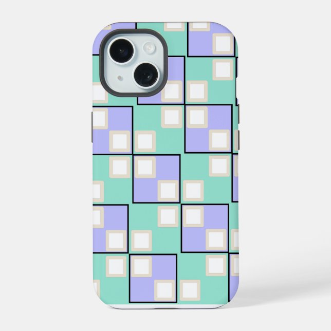Cool Light Purple Squares  Iphone Case (Back)