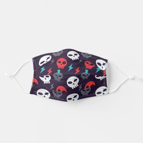 Cool Lightening And Skulls Pattern Adult Cloth Face Mask