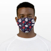 Cool Lightening And Skulls Pattern Adult Cloth Face Mask (Worn)