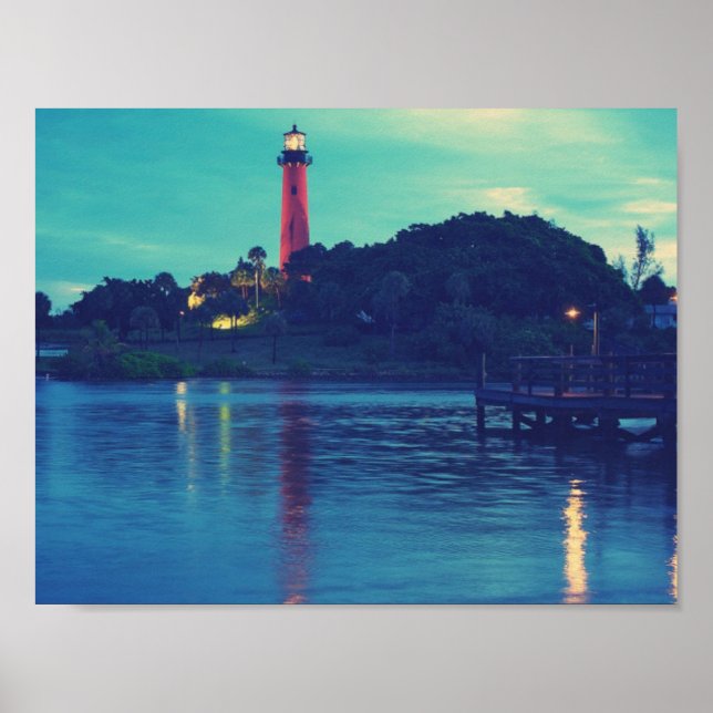 cool lighthouse sunset poster (Front)