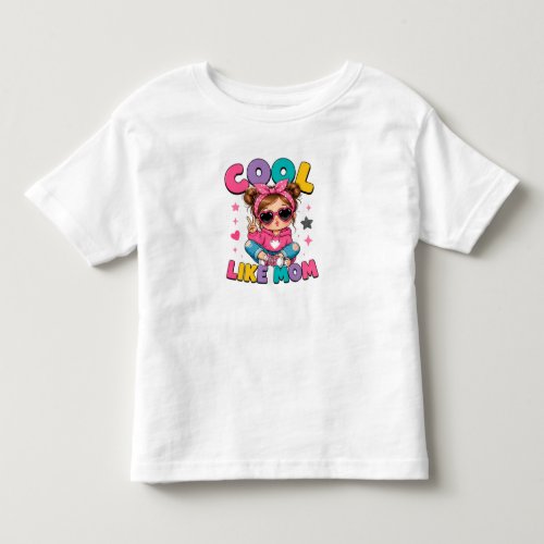  Cool Like Mom Heart Sunglasses Pink Hoodie Girl Toddler T-shirt