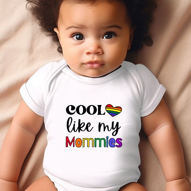 Cool Like My Mommies Pride LGBTQ Baby Bodysuit (Celebrate Pride Day with our adorable "Cool Like My Mommies" baby bodysuit!)