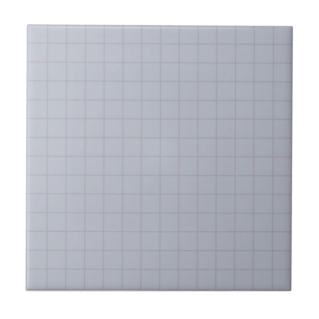 Cool Lilac Checkered Pattern Retro Minimalist Ceramic Tile (Front)
