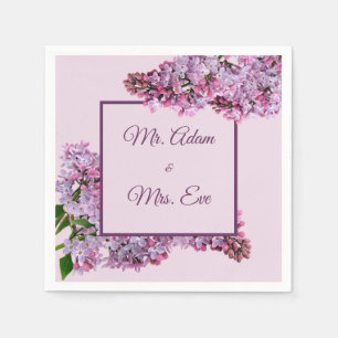 Cool lilac purple violet floral spring lavender napkins