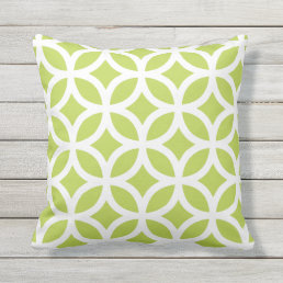 Cool Lime Geometric Pattern Outdoor Pillows
