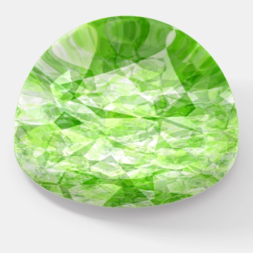 Cool Lime Green White Polygon Mosaic Art Pattern Paperweight