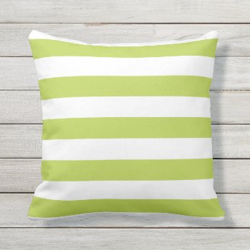 Cool Lime Nautical Stripes Pattern Outdoor Pillows by Richard__Stone at Zazzle