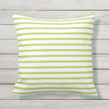 Cool Lime Summer Stripes Outdoor Pillows by Richard__Stone at Zazzle
