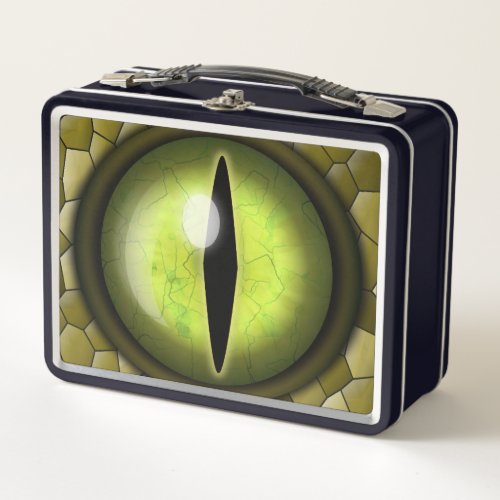 Cool Lime Yellow Green Snake Eye iPad Sleeve Metal Lunch Box