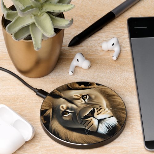 cool lion animal lovers  wireless charger 