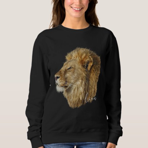 Cool Lion Art Felidae Wildcat Animal Novelty Sweatshirt