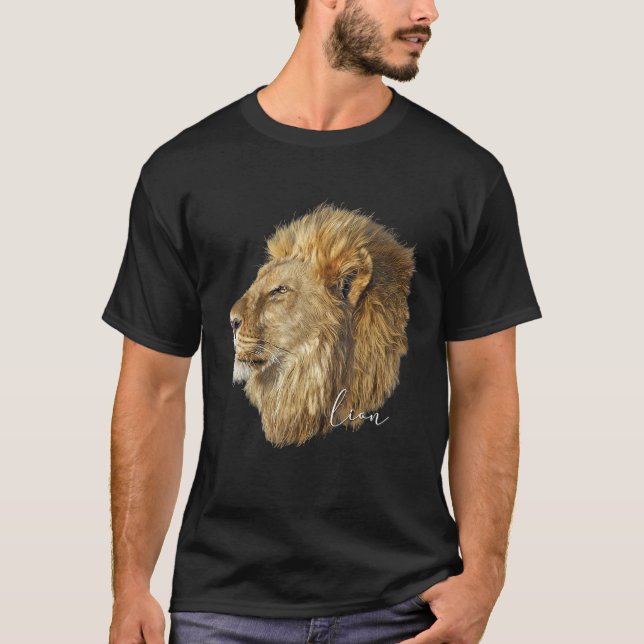 Cool Lion Art Felidae Wildcat Animal Novelty T-Shirt (Front)