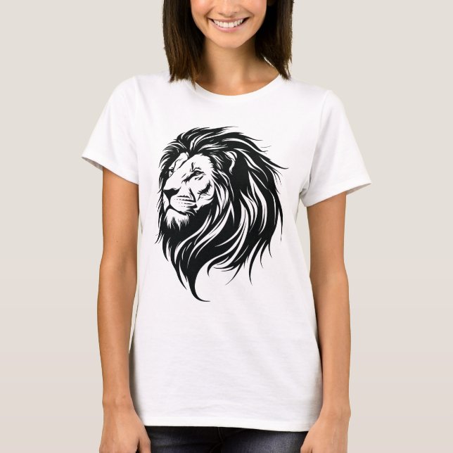 Cool Lion Drawing T-Shirt – Artistic & Bold Graphi (Front)