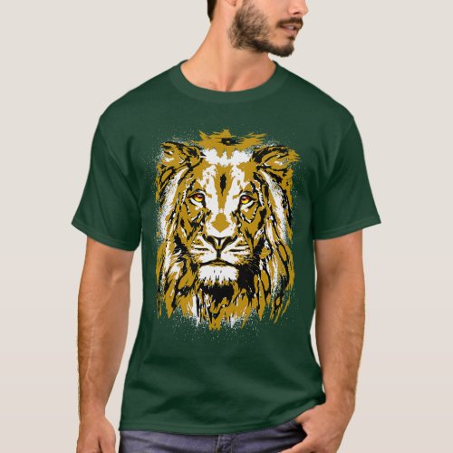 Cool Lion Head Realistic Lion Eyes T_Shirt