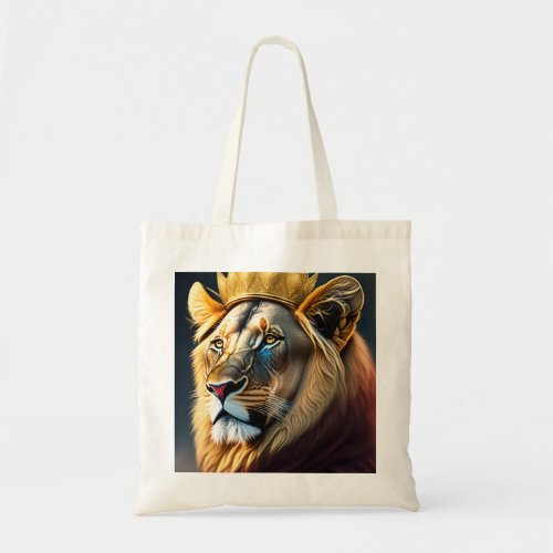 Cool Lion King Painting Art Tote Bag