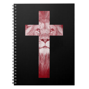 Cool Lion Of Judah Cross Jesus Gift for Christians Notebook