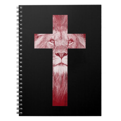 Cool Lion Of Judah Cross Jesus Gift for Christians Notebook