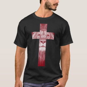 Cool Lion Of Judah Cross Jesus Gift for Christians T-Shirt
