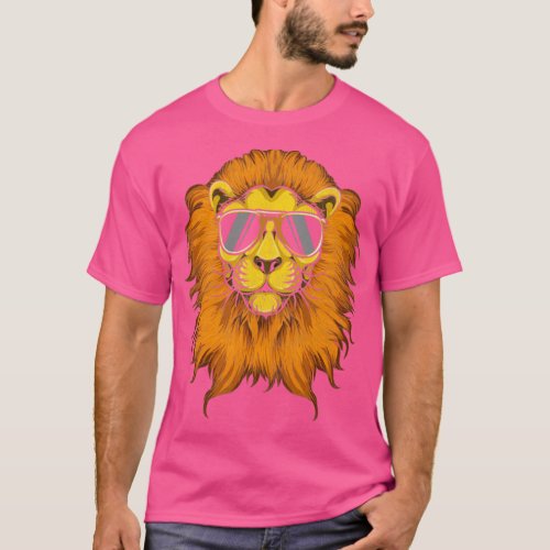 Cool Lion Retro Sunglasses Lions T_Shirt