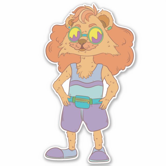 Cool Lion Sticker (Front)