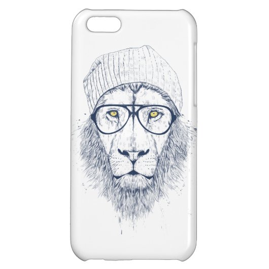 Cool lion (white) iPhone case (Back)