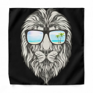 Cool Lion With Summer Sunglasses Crossbody Bag Bandana
