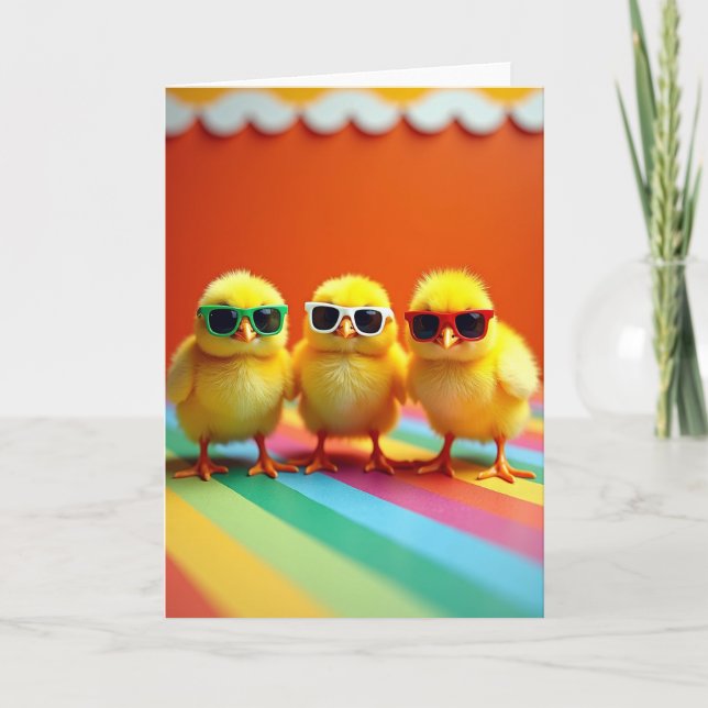 Cool Little Bird Sunglasses Card (Front)