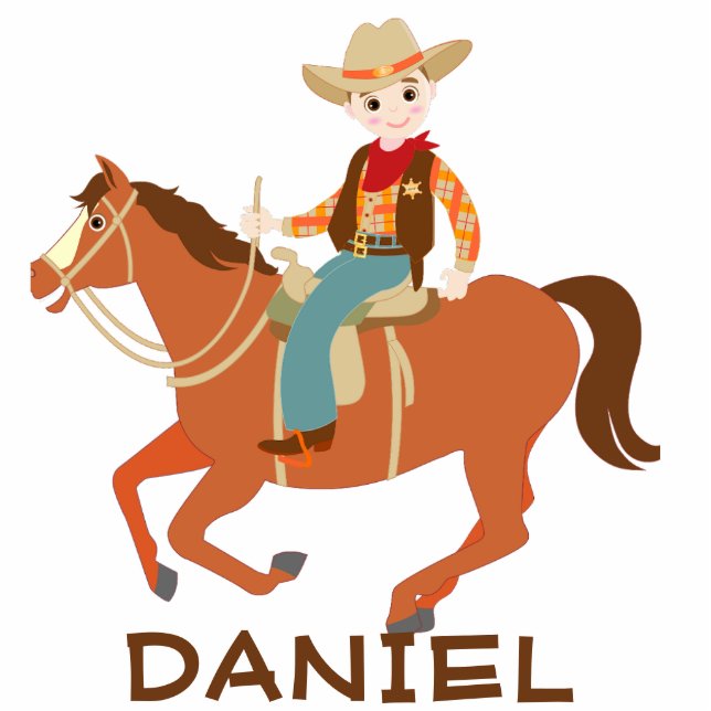 Cool little cowboy and horse Birthday Party Cutout (Front)