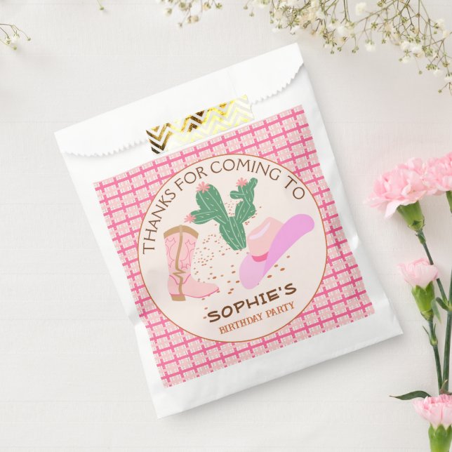 Cool little cowgirl and cacti Birthday Party Favor Bag (Sealed)