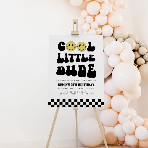 Cool Little Dude  Boys Rad Kid Welcome Sign