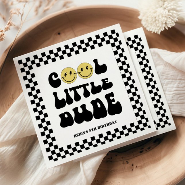Cool Little Dude | Boys Rad Kids 5th Birthday Napkins (Creator Uploaded)