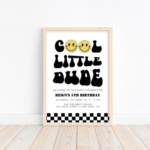 Cool Little Dude  Boys Rad Welcome Sign Poster