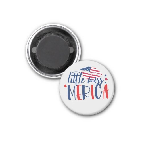 Cool Little Miss America Merica Red White Blue USA Magnet