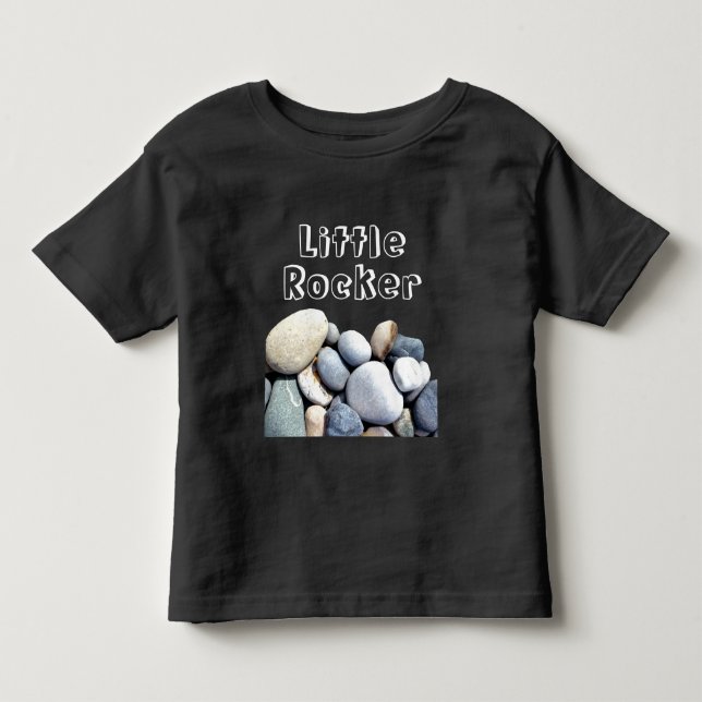 Cool Little Rocker Custom Text Pebble Ston Toddler T-shirt (Front)
