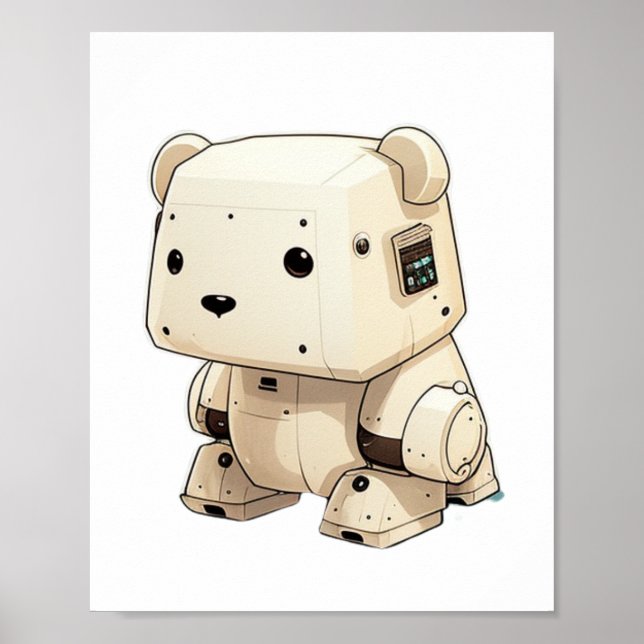 Cool Little Soldier Robot Bear: Ready to Help in S Poster (Front)