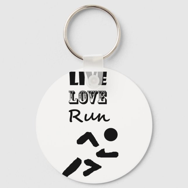 Cool Live Love Run Runners Art Design Keychain (Front)