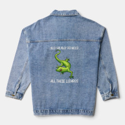 Cool Lizard For Men Women Gecko Green Reptile Anim Denim Jacket