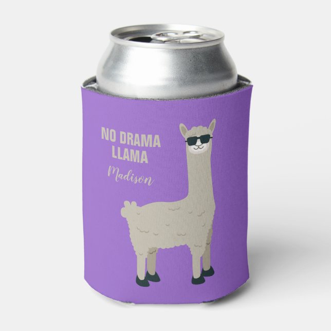 Cool Llama custom name & color can cooler (Can Front)