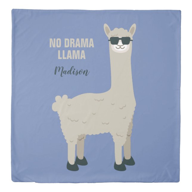 Cool Llama custom name & color duvet covers (Front)