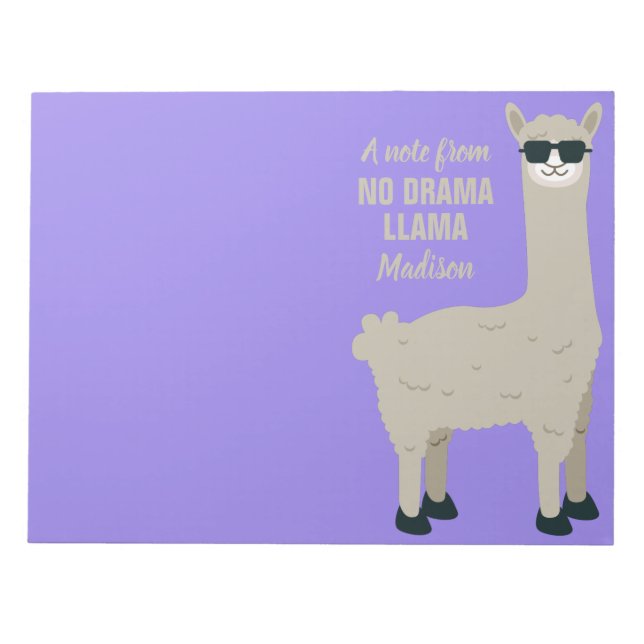 Cool Llama custom name & color Notepad (Front)