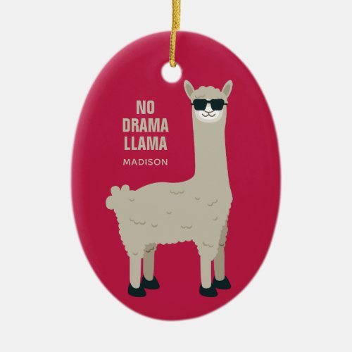 Cool Llama custom name  color ornament