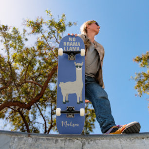 Cool Llama custom name & color Skateboard