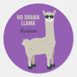 Cool Llama custom name &amp; color stickers