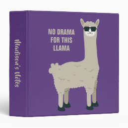 Cool llama custom name, text &amp; color binders