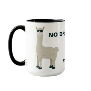 Cool Llama custom name & text mugs