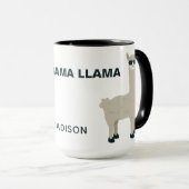 Cool Llama custom name & text mugs (Front Right)