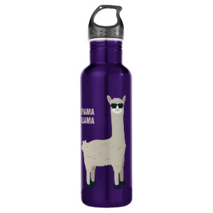 Cool Llama custom name & text water bottles