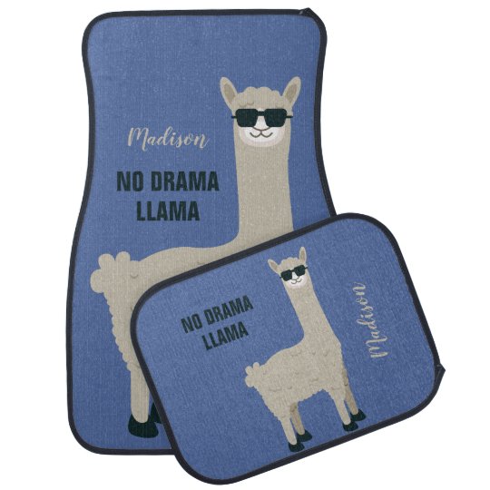 Cool Llama Custom Text Color Car Floor Mats Zazzle Com