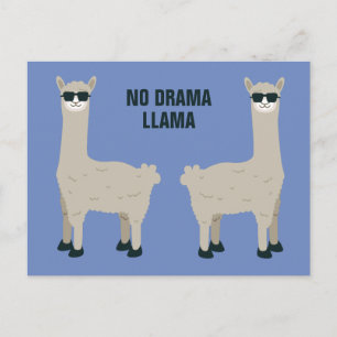 Cool Llama custom text & color postcard